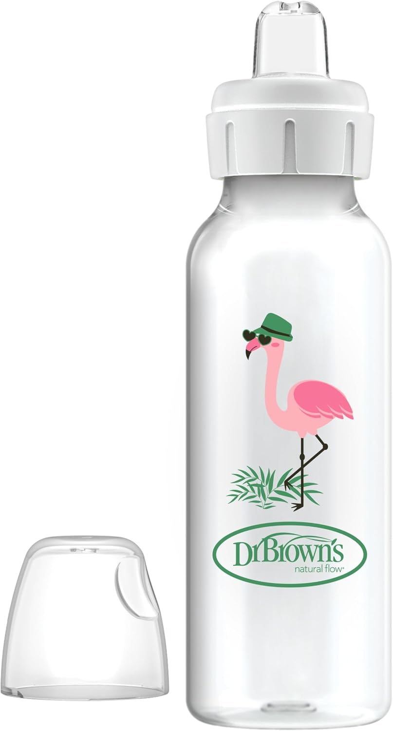 8 oz/250 ml PP Dar Ağız + Sippy Biberon Bardak, Flamingo, Tekli Paket