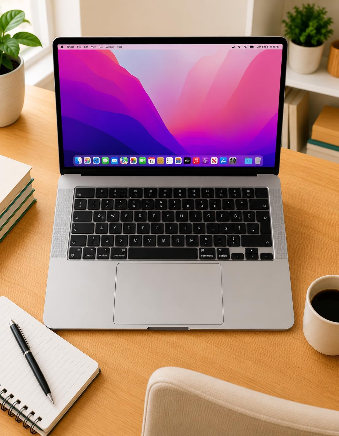 MacBook Türkçe Q Klavye Koruyucu M1-M5 | Air 13.6 A2681 A3113 A3240 A3449 | Pro 14 A2442 A3426 A3434 | Pro 16 A2485 A3429 | Neo 13 Ultra İnce Silikon Keyboard Cover Touch ID Protector Siyah