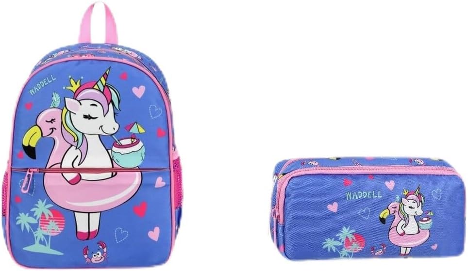 Unicorn Anaokul Çantası ve Kalem Kutu, Lila-Pembe