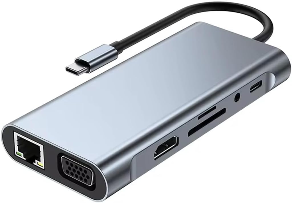 11-in-1 Type-C to HDMI Çok Fonksiyonlu Çevirici Adaptör, 4K Destekli Dock Station Çoğaltıcı
