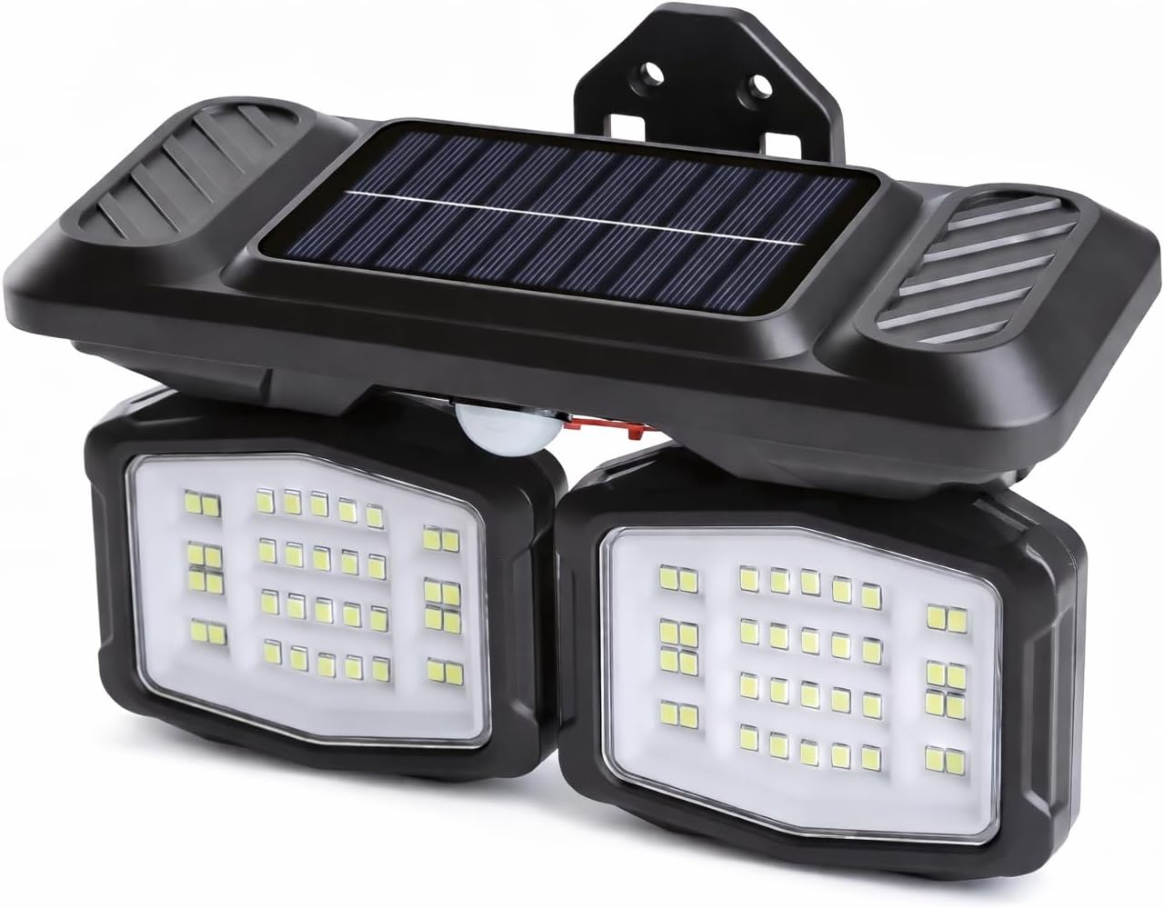 Panter Solar Hareket Sensörlü 72 SMD Beyaz LED Duvar Lambası 800 Lümen, 5W, Çift Başlıklı 120° Ayarlı, Type-C + Güneş Enerjili, 3 Modlu, IP65 Su Geçirmez Bahçe Balkon Dış Mekan Aydınlatma
