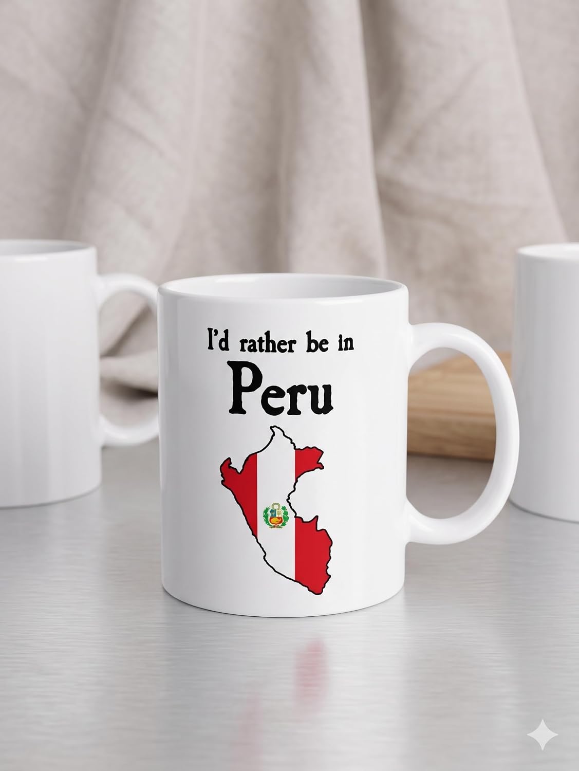 I'd Rather Be in Peru Kupa - Peru Seyahat Seramik Bardak Gezgin Hediyesi 325ml