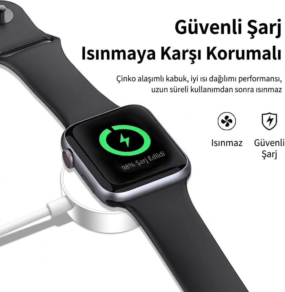 Linkage LWS9 Akıllı Saat Kablosuz Şarj Cihazı | 2.8W Manyetik Şarj Pedi, 1 Metre USB Type-C Kablo
