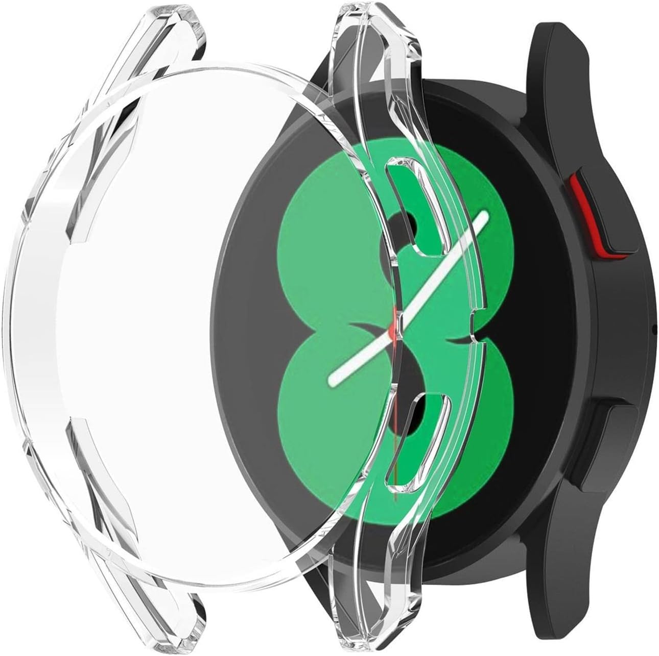 Samsung Galaxy Watch 5 44mm için Kılıf 360 Full Round Soft Silicone Şeffaf [Galaxy Watch 5 44mm ile Uyumlu Kılıf - Şeffaf]