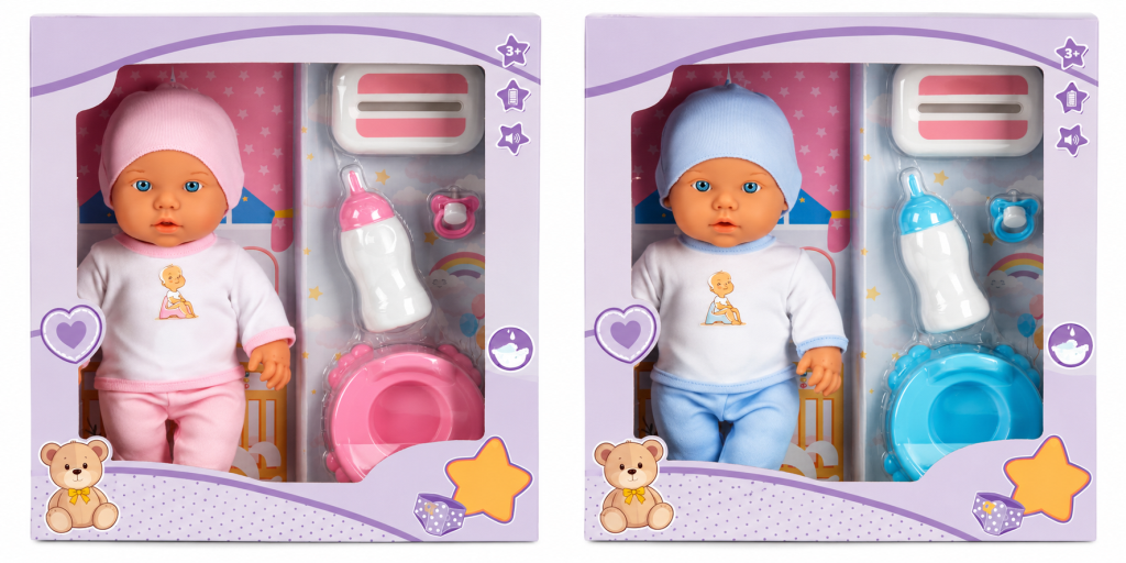 1030141 Sesli Tuvalet Zamanı Bebek Seti 32 cm