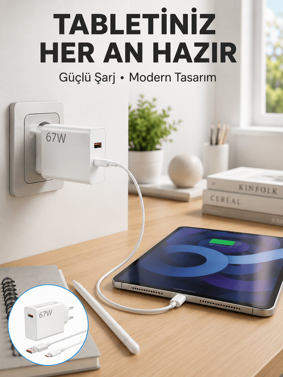 67 Watt Type C Hızlı Şarj Başlık Xiaomi Black Shark Uyumlu Yeni Nesil
