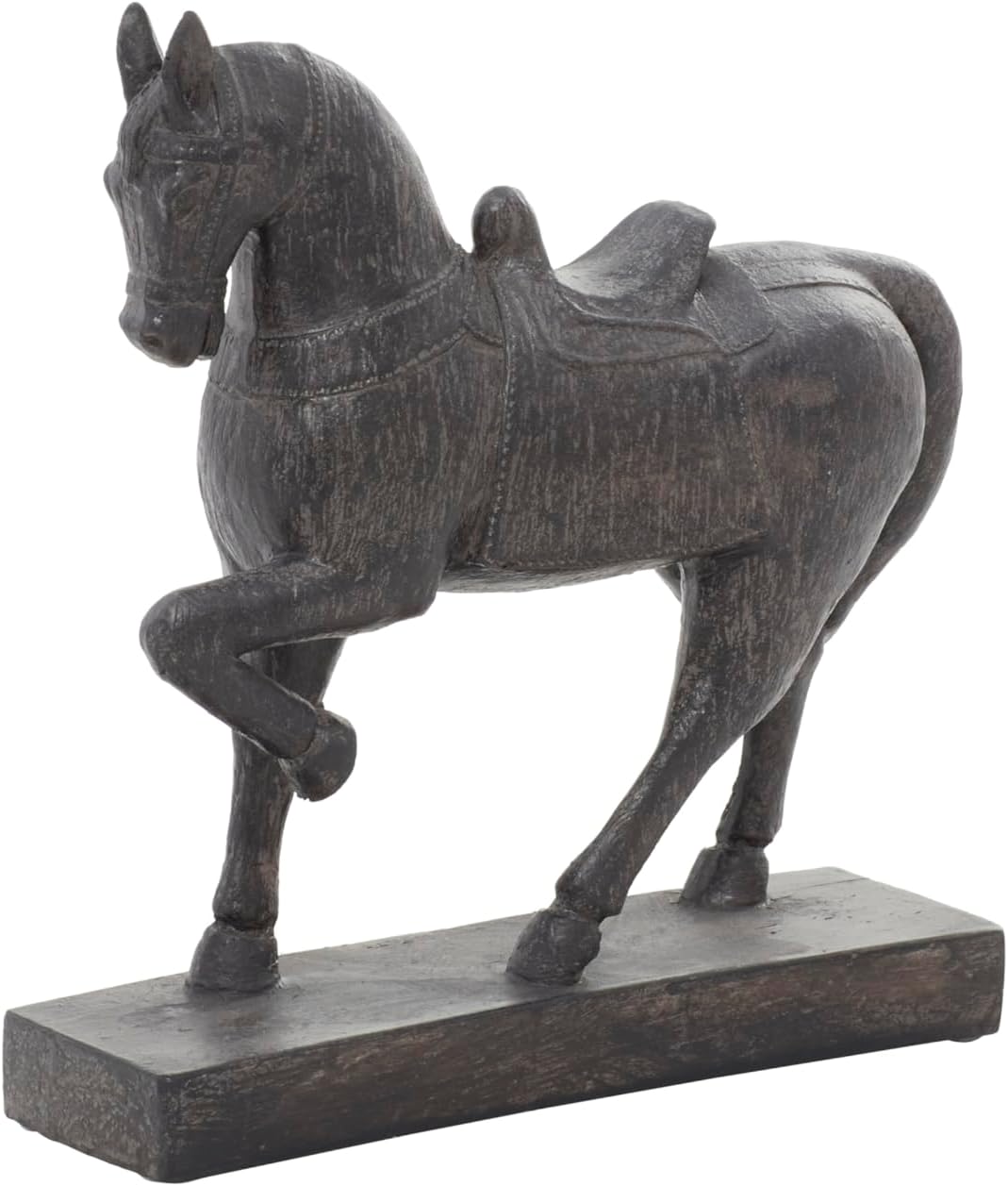 Geleneksel Polystone At Heykeli, 22,86 cm x 7,62 cm x 22,86 cm, Kahverengi