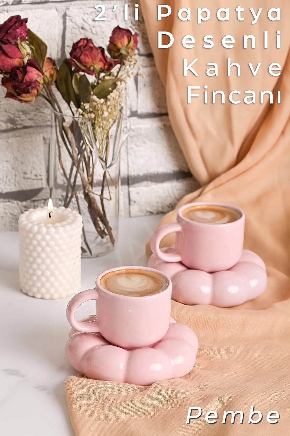 2 Set (4 Parça) Bulut Model Kahve Fincanı 90 ml - Türk Kahvesi Fincanı