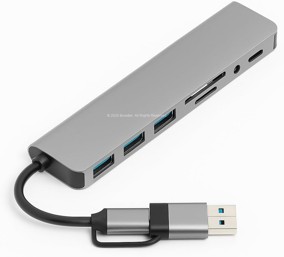 8 in 1 USB C Hub Çoklu Adaptör USB 3.0 ve USB 2.0 Hub TF SD Kart Okuyucu 3.5mm Ses Çıkışı Power Delivery Destekli MacBook Pro Laptop Tablet Uyumlu