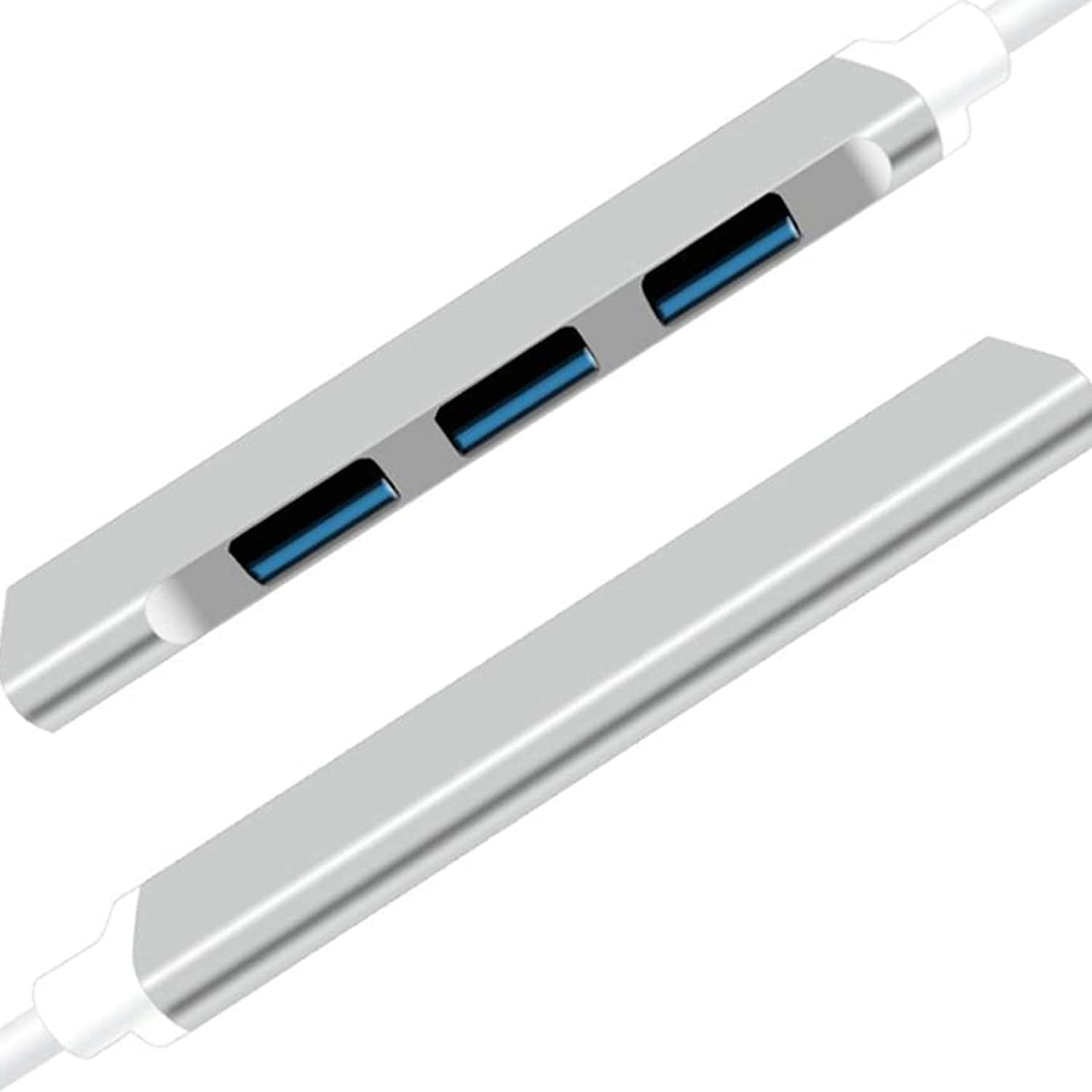 C-809 Macbook ile Uyumlu İçe Aktarım Alüminyum gövde Type-C To 4 USB Port 3.0 Splitter 5 Gbps Çevirici Hub Adaptör (Gümüş).