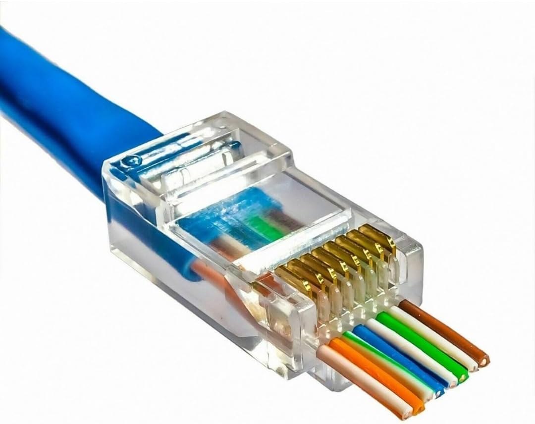 Parcbeny 18439 EZ YENİ NESİL RJ45 CAT5/CAT6 8P/8C AÇIK UÇLU DELİKLİ KABLO UCU SOKET (50)
