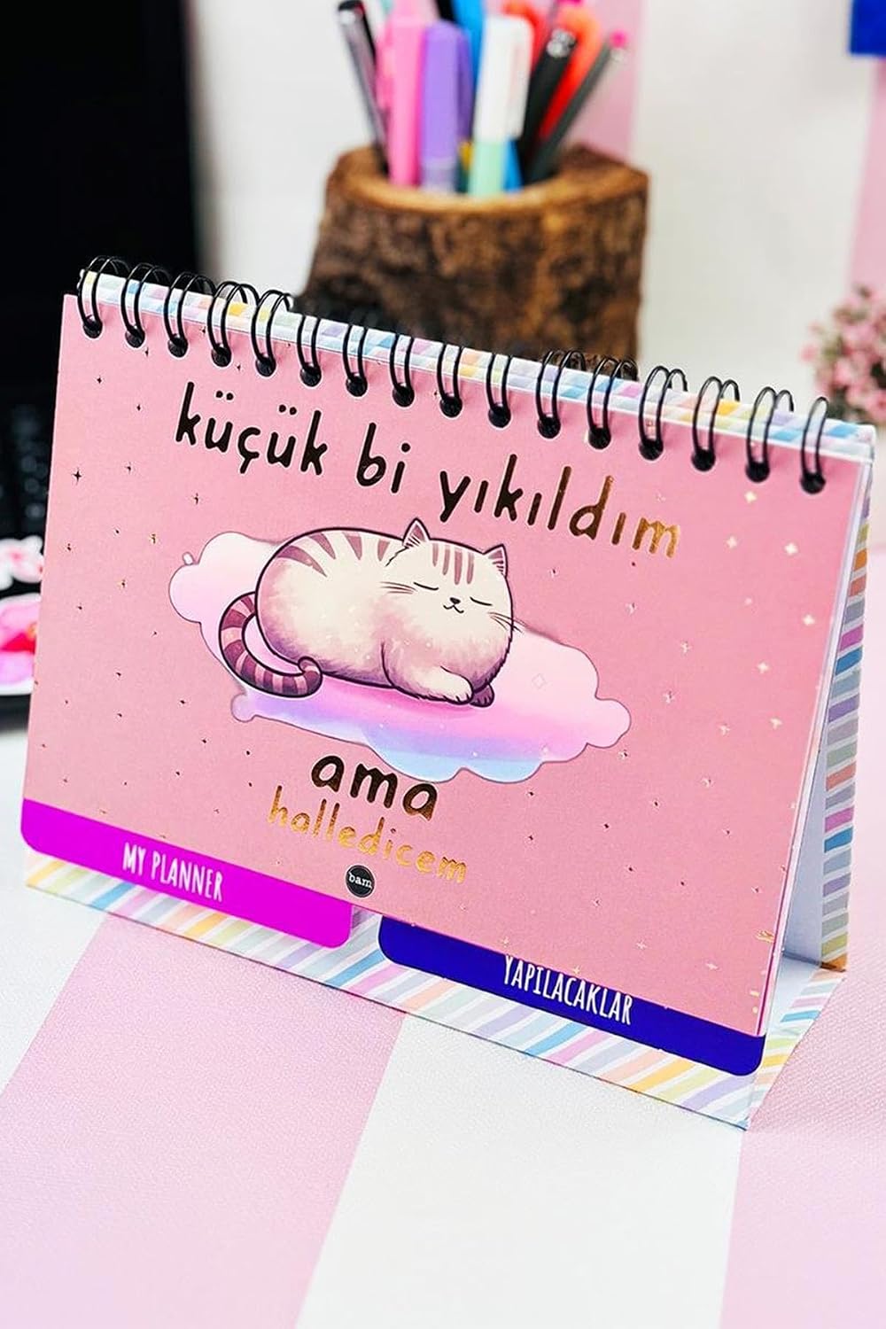 Özel Tasarımlı Yeni Nesil Masa Üstü Planner 2 Sayfa Sticker (Küçük Bi Yıkıldım)