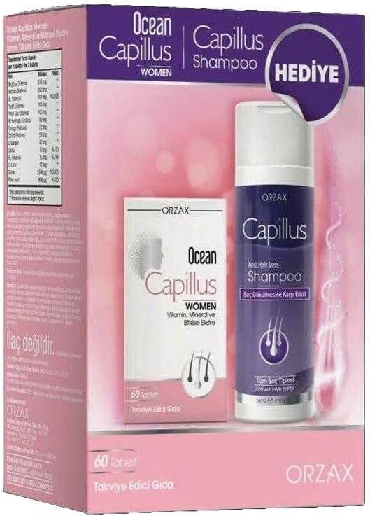 Capillus Women 60 Tablet + Capillus Shampoo 200 ml Hediye