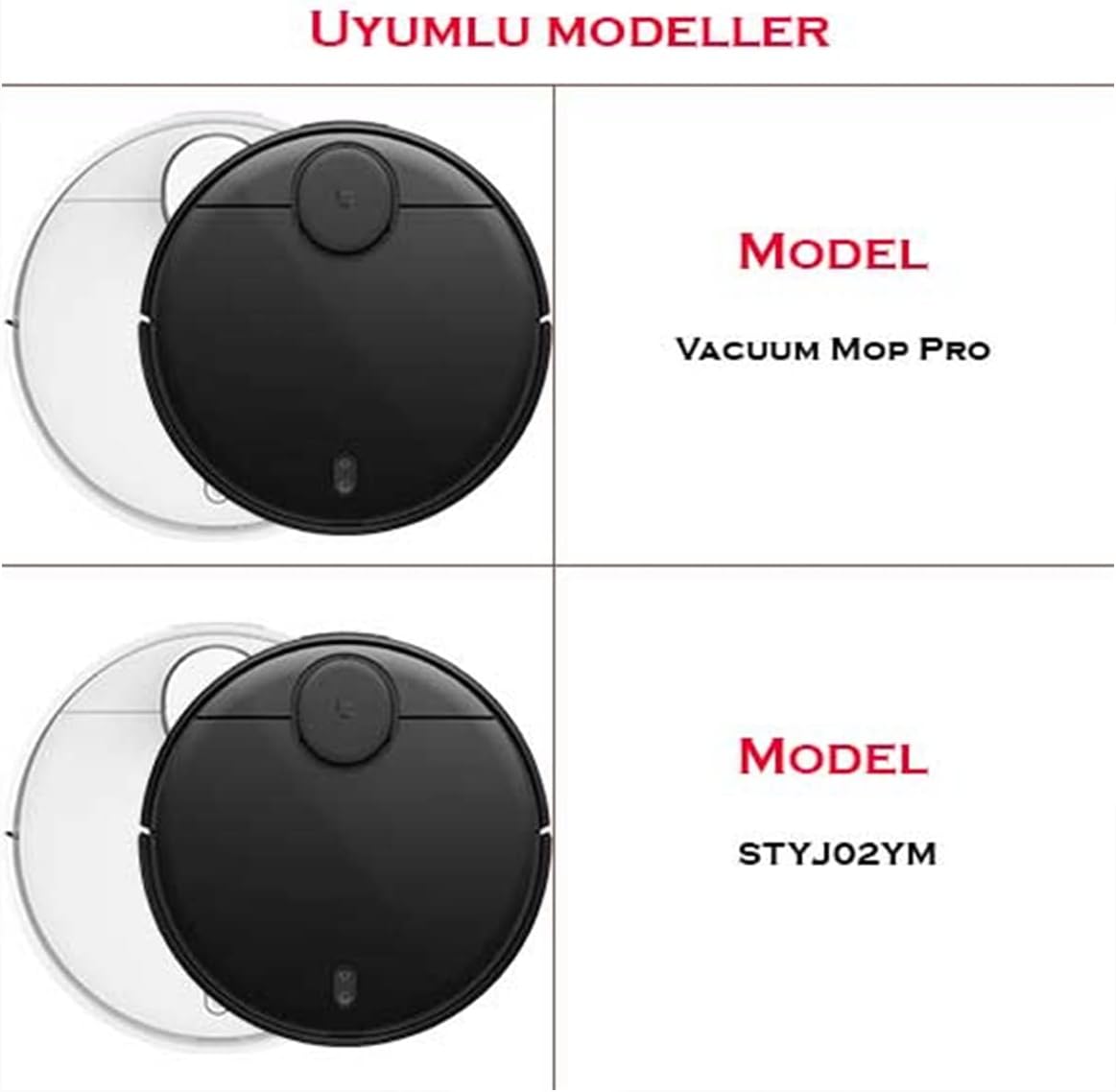 7 Parça Vacuum Mop Pro ile Uyumlu Beyaz Yan Fırçalı Ultra Set, Xiaomi Vacuum Mop P Stytj02ym Viomi V2 Viomi V2 Pro Viomi V3 Viomi Se ile Uyumlu Beyaz Yan Fırçalı Ultra Set