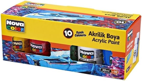Akrilik Boya 10 Renk x 30 ml. Şişe