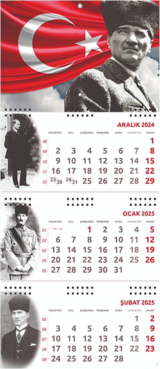 2025 Atatürk Gemici Duvar Takvimi - Ayyıldız