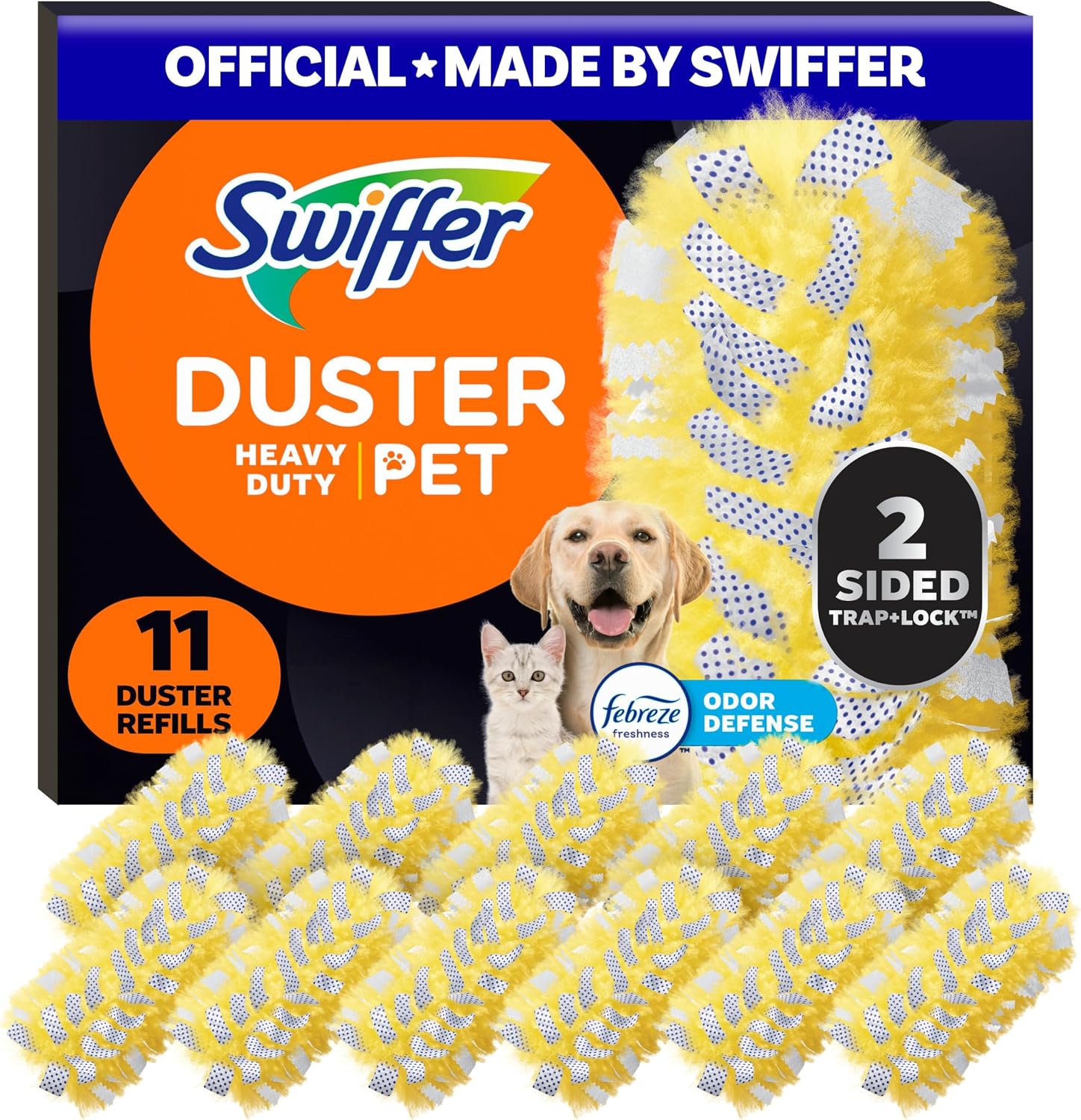 Pet Heavy Duty Dusters Yedekleri, Çok Yüzeyli 360 Dusters, Febreze Koku Savunması ile, 11 Sayısı