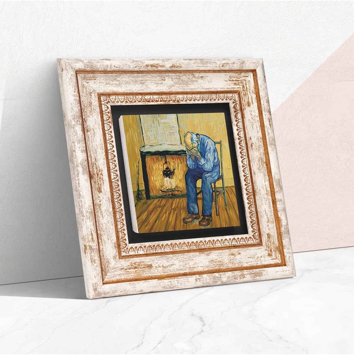 Van Gogh Sonsuzluğun Eşiğinde Taş Duvar Tablosu - Çerçeveli Taş Tablo - Dekoratif Duvar Sanatı - Modern Ev ve Ofis Duvar Dekoru T1-291