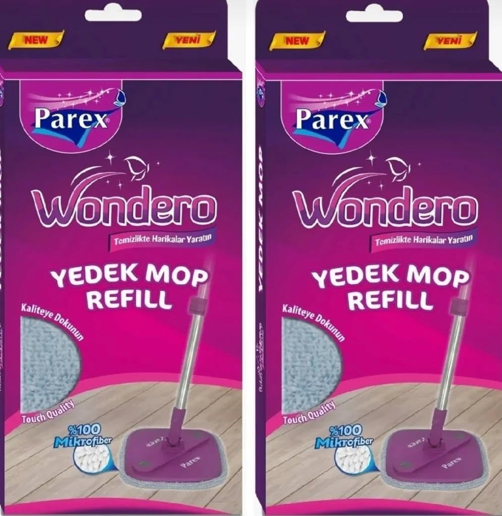 WONDERO OTOMATİK TEMİZLİK SETİ YEDEK MOP 2Lİ AVANTAJ PAKETİ, , Gri̇, 15cm