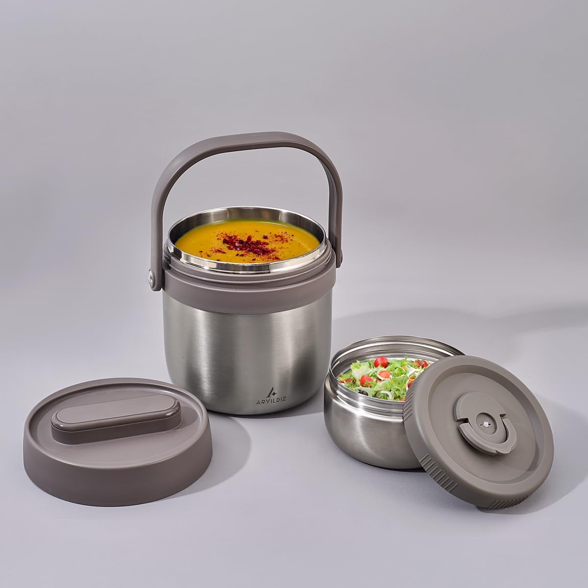 Ar Yıldız Bento Yuvarlak Lunch Box Steel 1400 ml