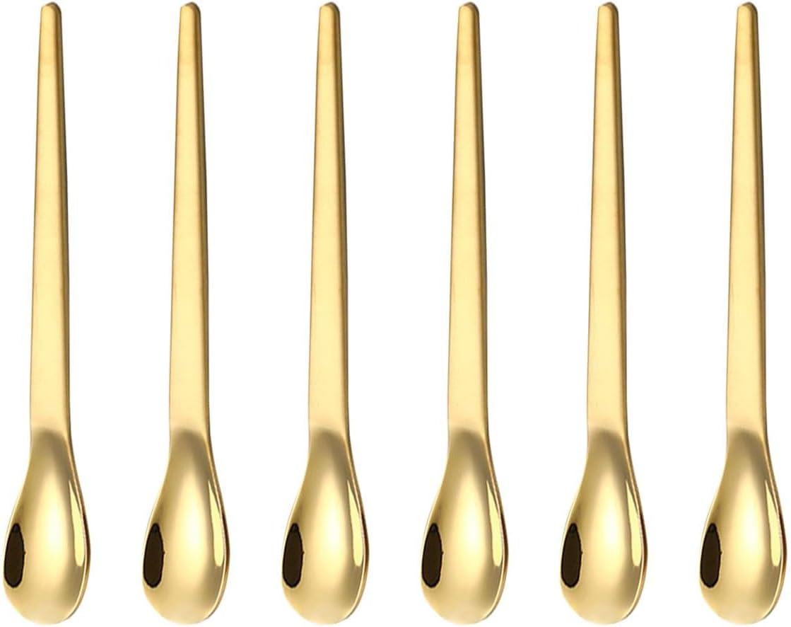 201 Çelik 6 Adet Gold Mat 12,5 cm Klasik Çay Kaşığı cin941sr-6