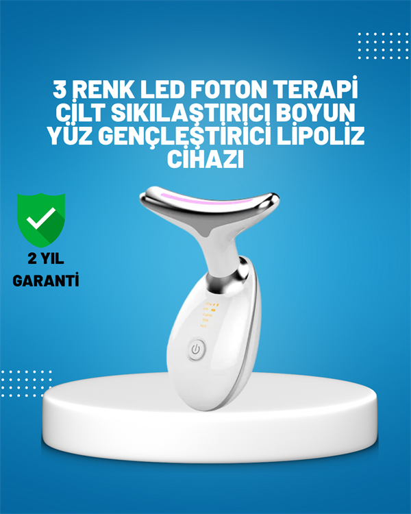 3 Modlu Boyun ve Yüz Bakım Cihazı – EMS, Temizleme, Sıcak Masaj ve Renkli Işık Terapi Özellikli