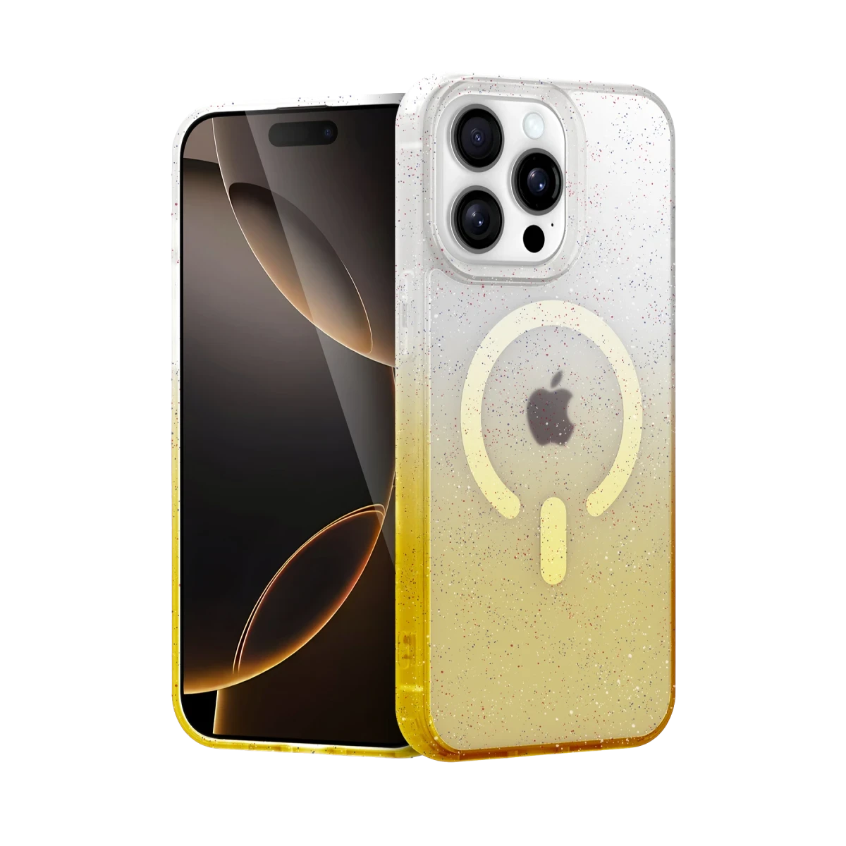 Apple iPhone 14 Pro Max Pummel Shiny Magsafe Kapak - Gold