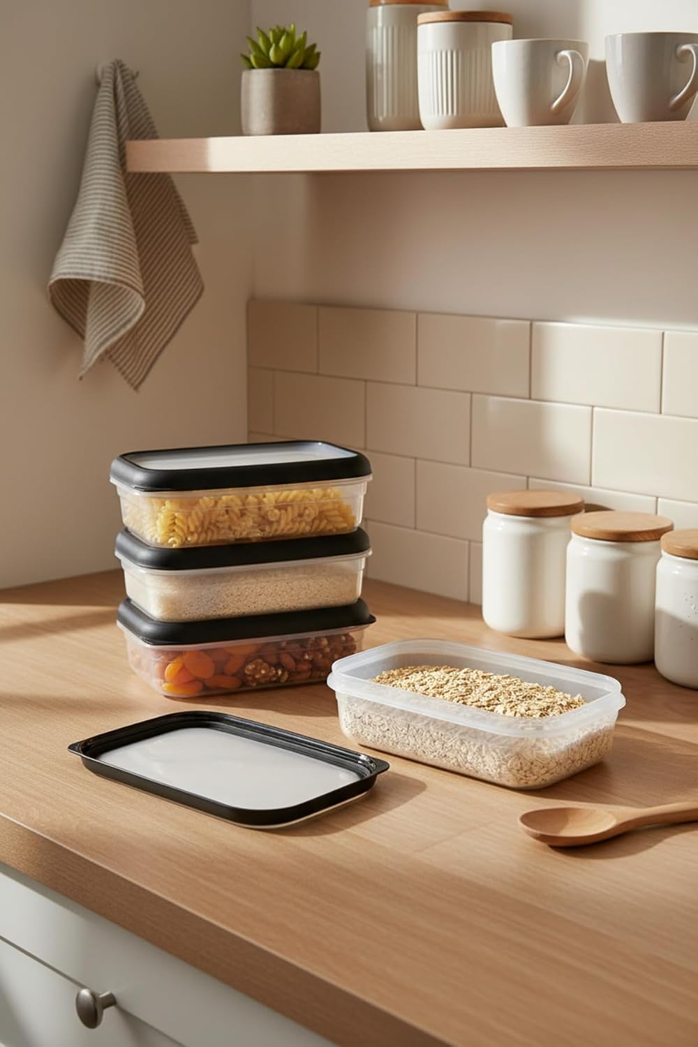Hide Plus 4'Lü Saklama Kabı Siyah (4X 0,70 Lt)