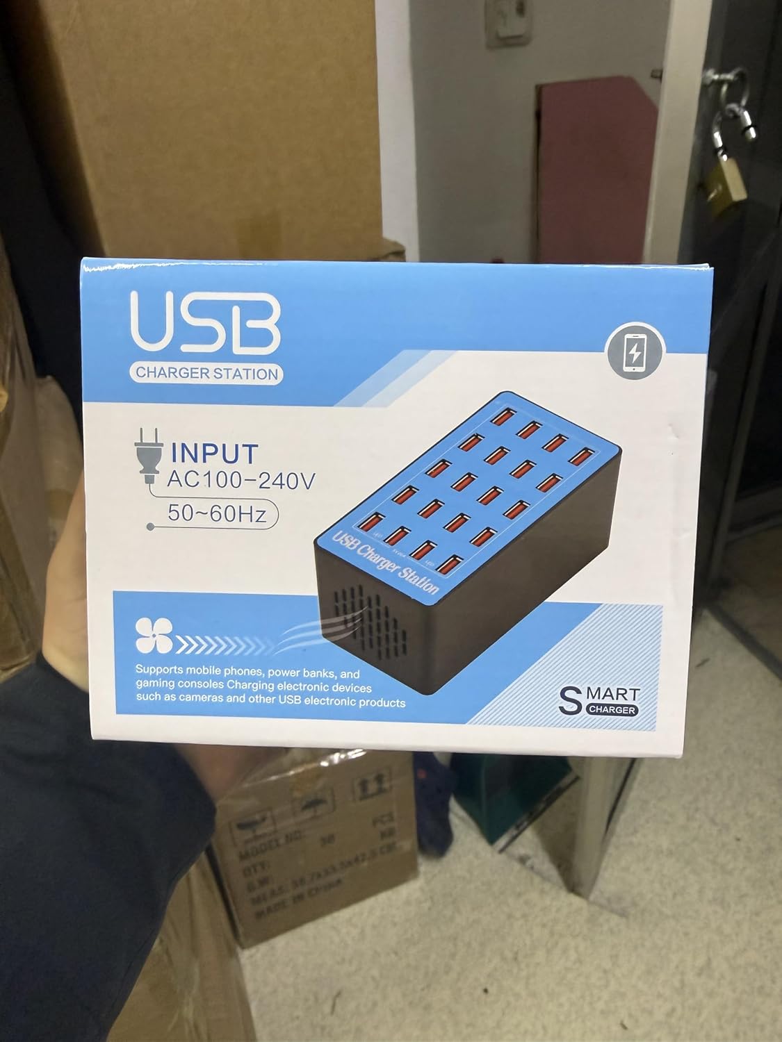 20 Port USB Şarj İstasyonu, 100W, 5V/20A Çıkış, Masaüstü Çoklu Şarj Ünitesi, Aşırı Akım Korumalı