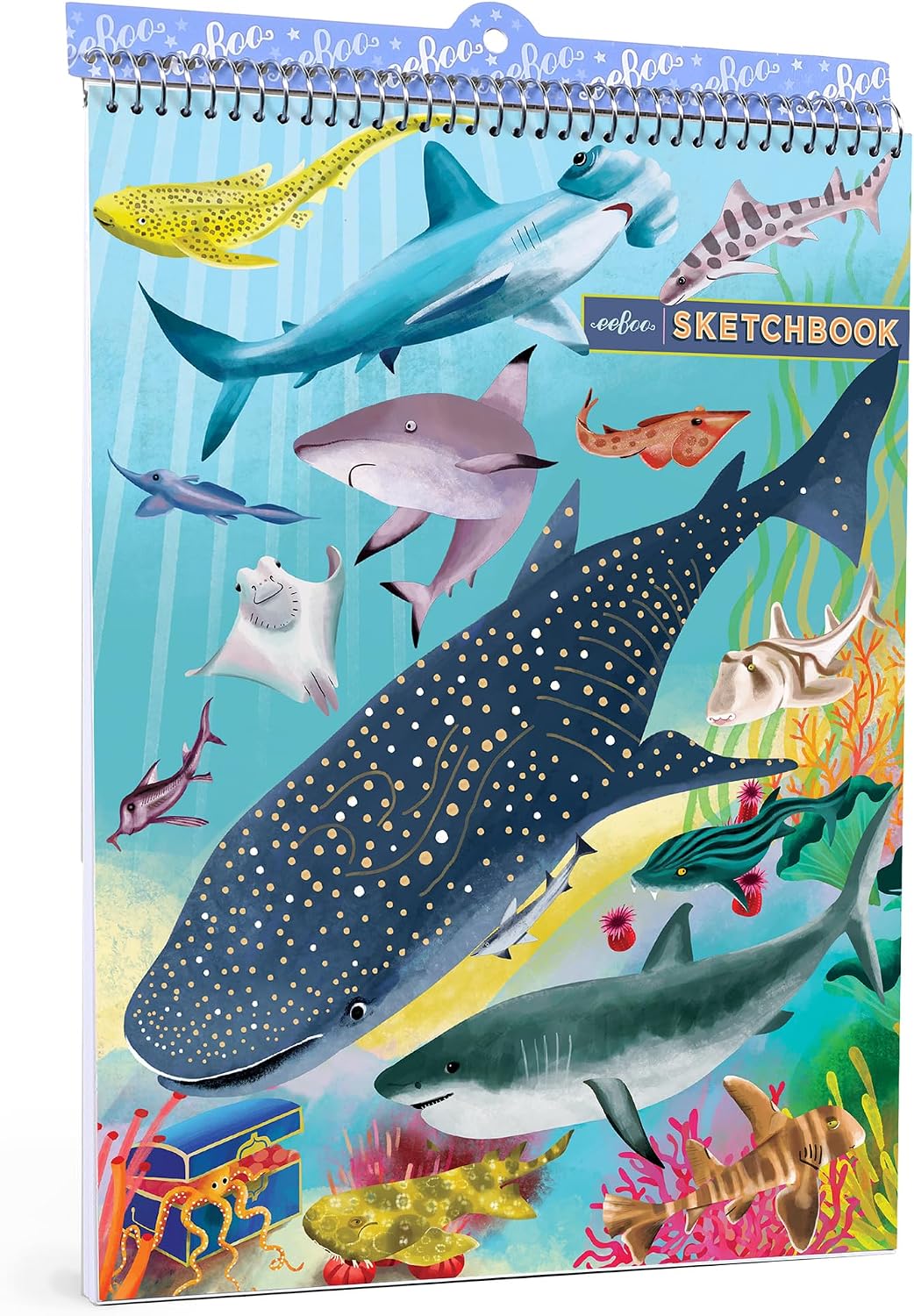 Shark & Friends Eskiz Defteri - 60 Sayfalı Kitap, Spiral Ciltli, 8,5x11, Boş Sayfalar, Çiz-Tasarla-Oluştur