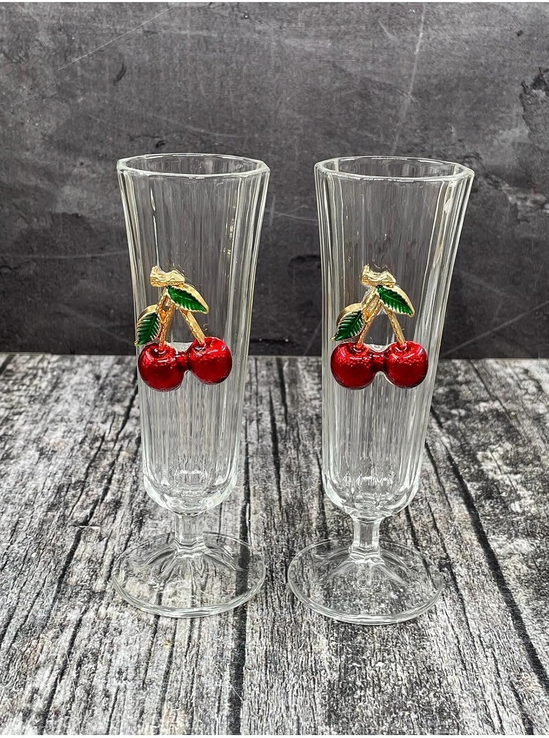 2 Li Cam Kiraz Flüt Kahve Yanı Bardağı Kokteyl Meşrubat Bardak 150ml