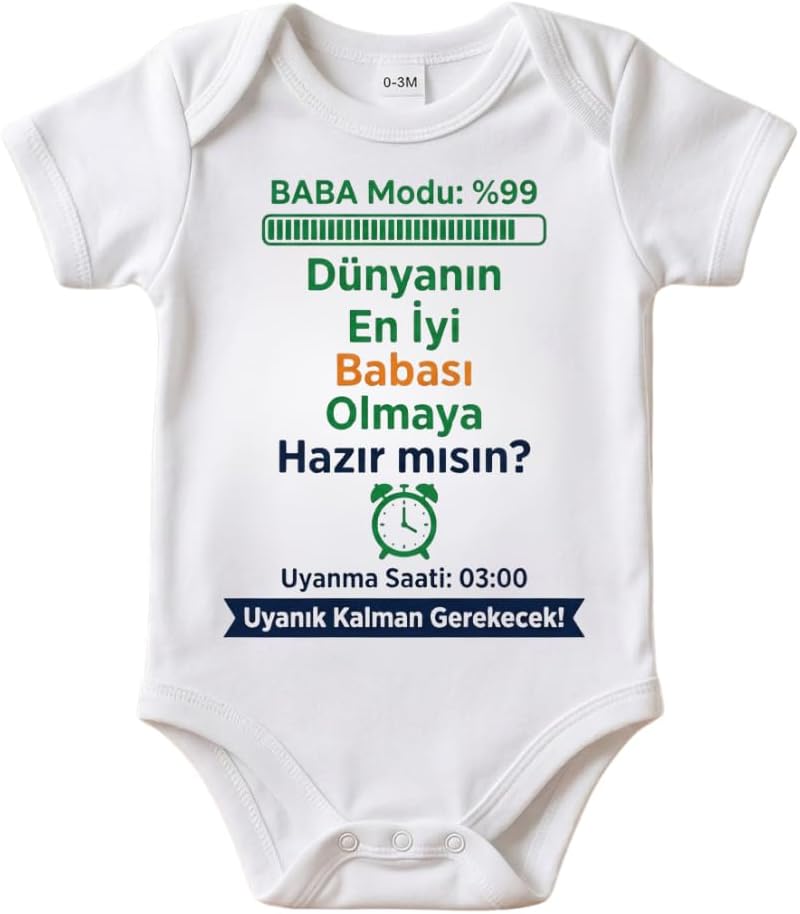 Babaya Hamilelik Müjdesi ve Duyurusu İçin Bebek Zıbın Body%100 Pamuk Hediye Zıbın