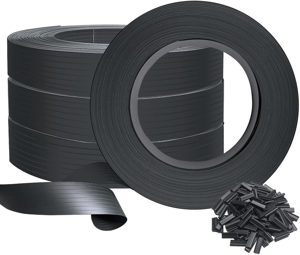 PVC Gizlilik Şeritleri Bahçe Gizlilik Çiti Ekranı 300m x 4,7cm Güverte, Veranda, Balkon için 600 Klipsli Çift Çubuklu Paspaslar, Siyah