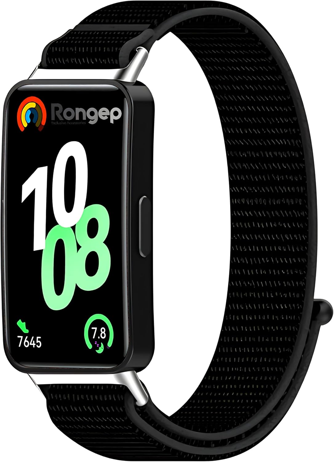 Huawei Band 10-9-8 ile Uyumlu Hasırlı Kumaş Kordon Terleme Yapmayan Cildi Tahriş Etmeyen Nefes Alabilir Yapılı Kademeli Cırt Cırt Tasarımlı Deformasyona Dayanıklı Rahat Kayış