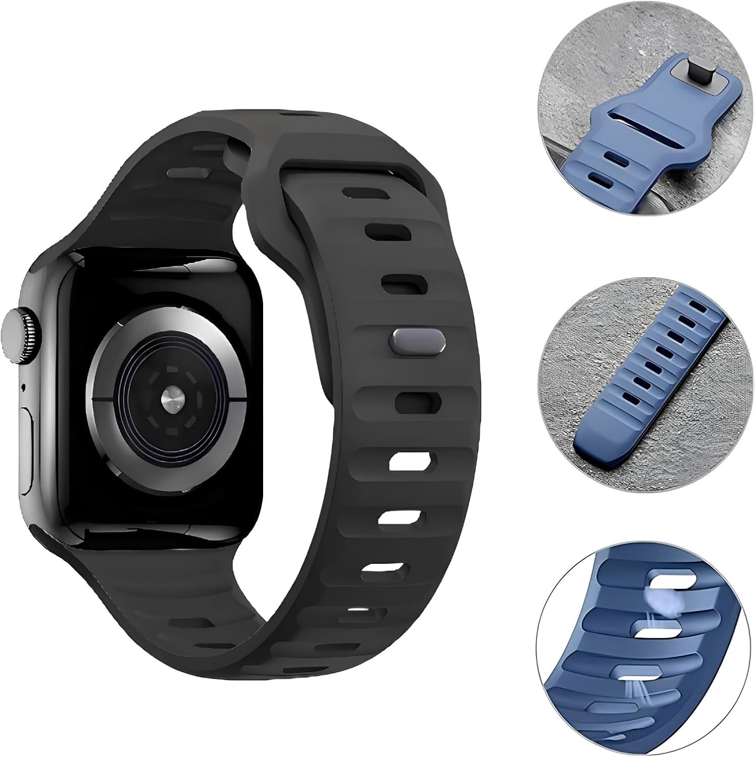 Watch 41mm 40mm 38mm ile Uyumlu Kordon Hora Renkli Kopma Karşıtı Kordon Spor Rahatsız Etmeyen Apple Watch Ultra 2/1 9 8 SE 7 6 5 4 3 2 1 ile Uyumlu Kordon