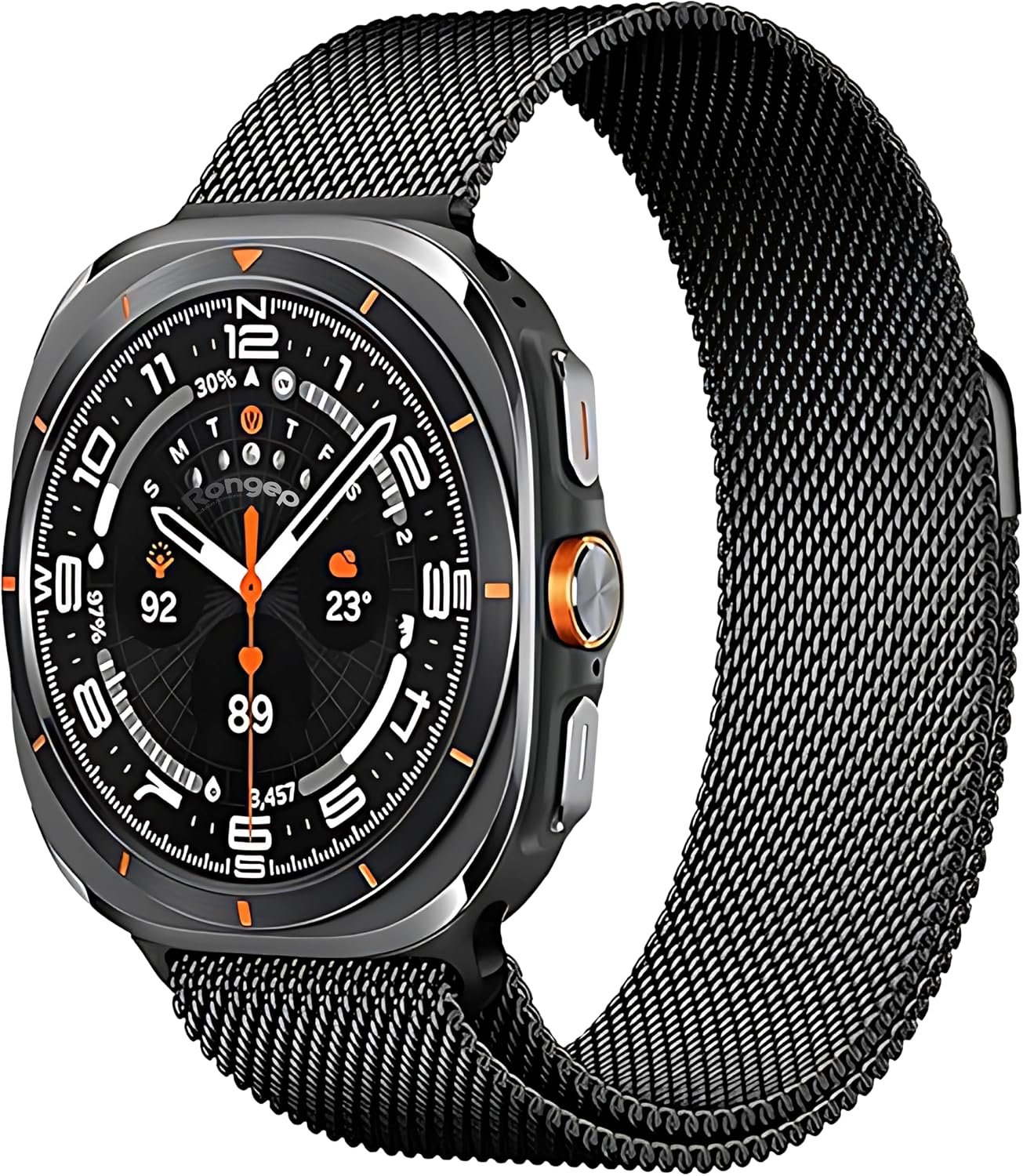 Samsung ile Uyumlu Galaxy Watch 7 Ultra 47mm İçin Milano Loop Metal Hasırlı Kordon Manyetik Yapılı Hafif Tasarımlı Bileğe Göre Ayarlanabilen Deformasyona Dayanıklı Paslanmaz Kayış