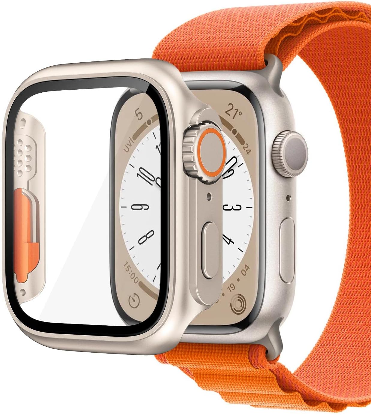 Apple Watch Series 5 44mm için Kılıf Apple Watch Ultra Dönüştürücü Ekran Koruyucu Kasa Yıldız Işığı [Watch Series 5 44mm ile Uyumlu Kılıf - Yıldız Işığı]