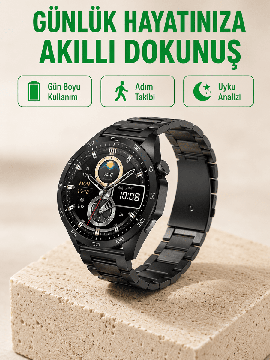 Bluetooth Akıllı Saat – Nabız, Adım Sayar, Uyku Takibi ve Spor Modlarıyla Akıllı Yaşam Asistanı