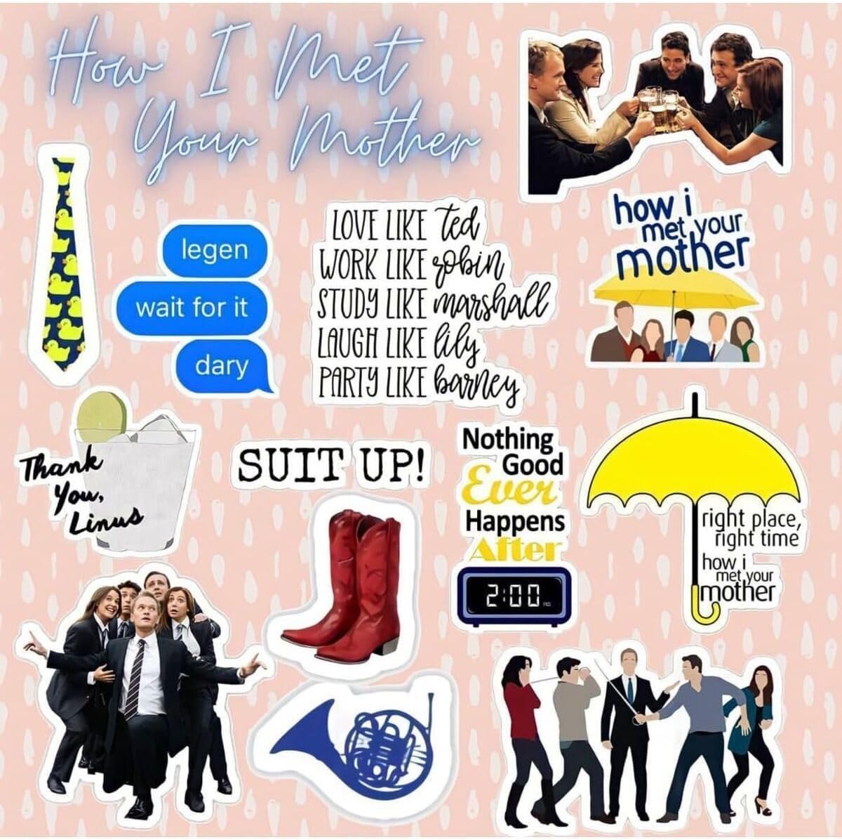 How I Met Your Mother Sticker Seti-2 | Laptop Notebook Telefon Etiket Journal