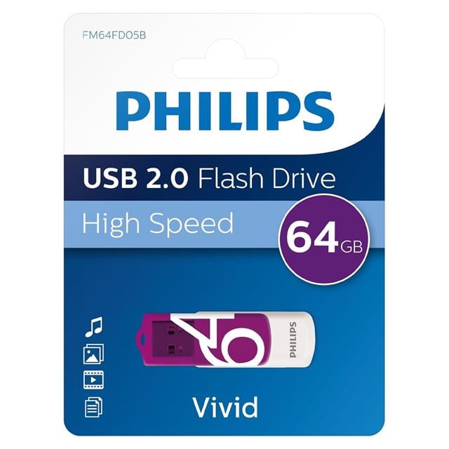 Vivid Serisi 64GB USB 2.0 High Speed Flash Bellek (FM64FD05B/00)