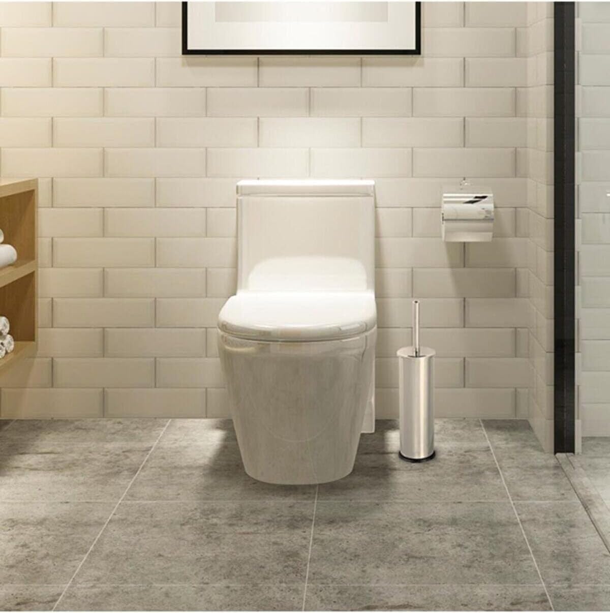 Metal WC Fırçası, Krom Tuvalet Temizleme Fırçası, Paslanmaz Çelik Saplı, Dayanıklı ve Hijyenik Banyo Aksesuarı