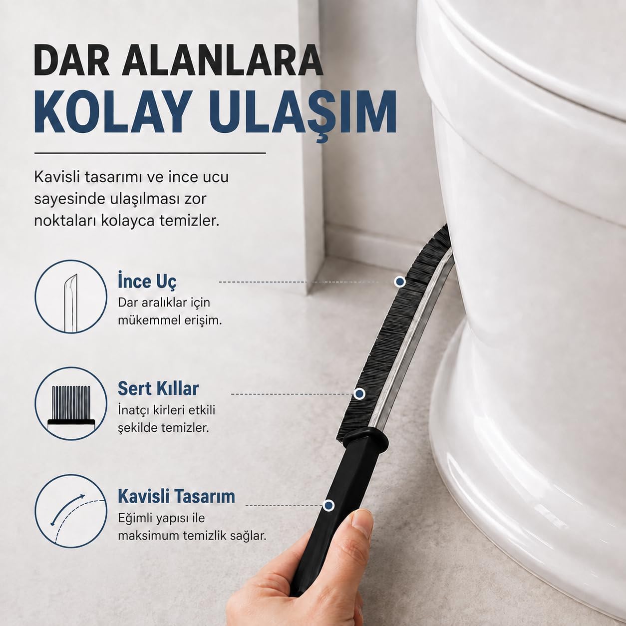 Dar Alan Temizleme Fırçası - 2 Adet Siyah İnce Uçlu Sert Kıllı Derz Fırçası - Pencere Rayı Lavabo Musluk Klima Filtre Klavye Kapı Kanalı Banyo Mutfak Temizlik Seti