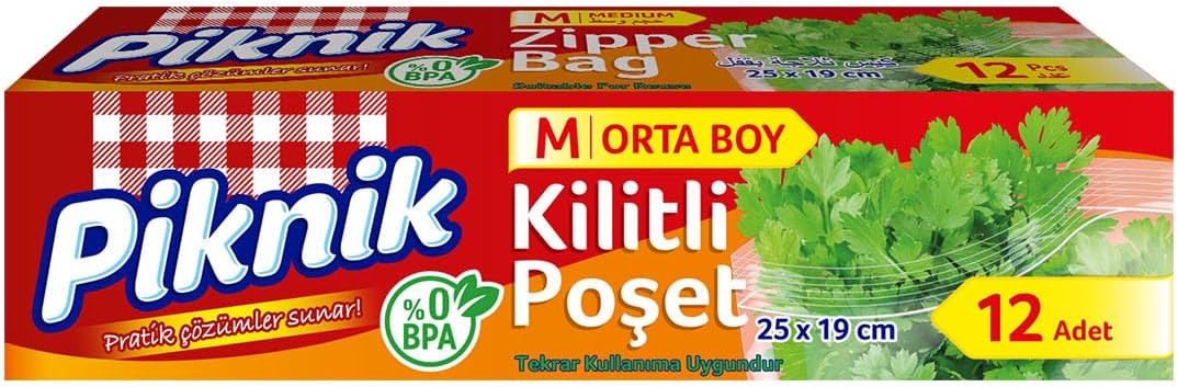 Orta Boy Kilitli Buzdolabı Poşeti 12li