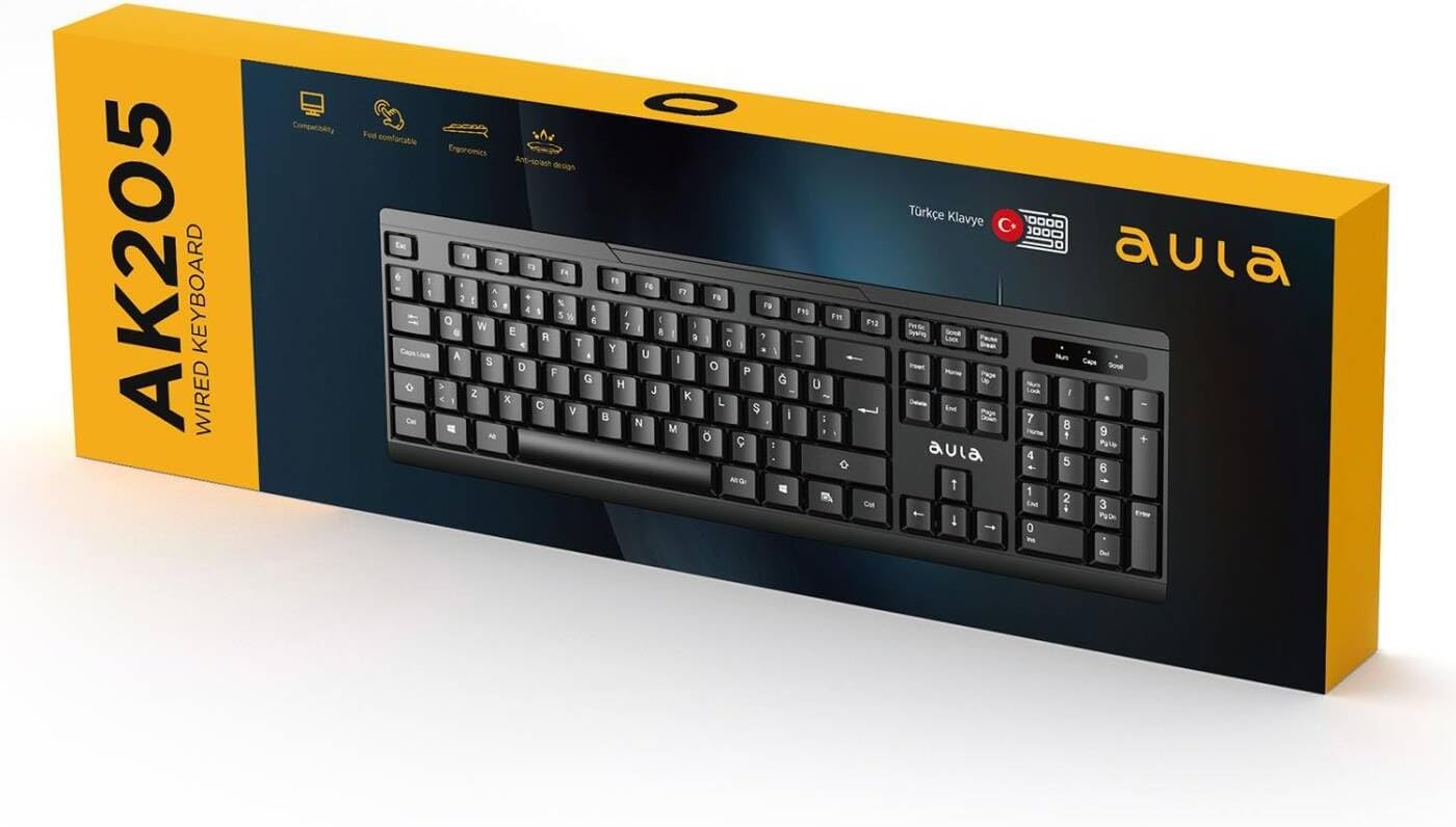 AK205 105 Tuşlu Kablolu Türkçe Q Klavye