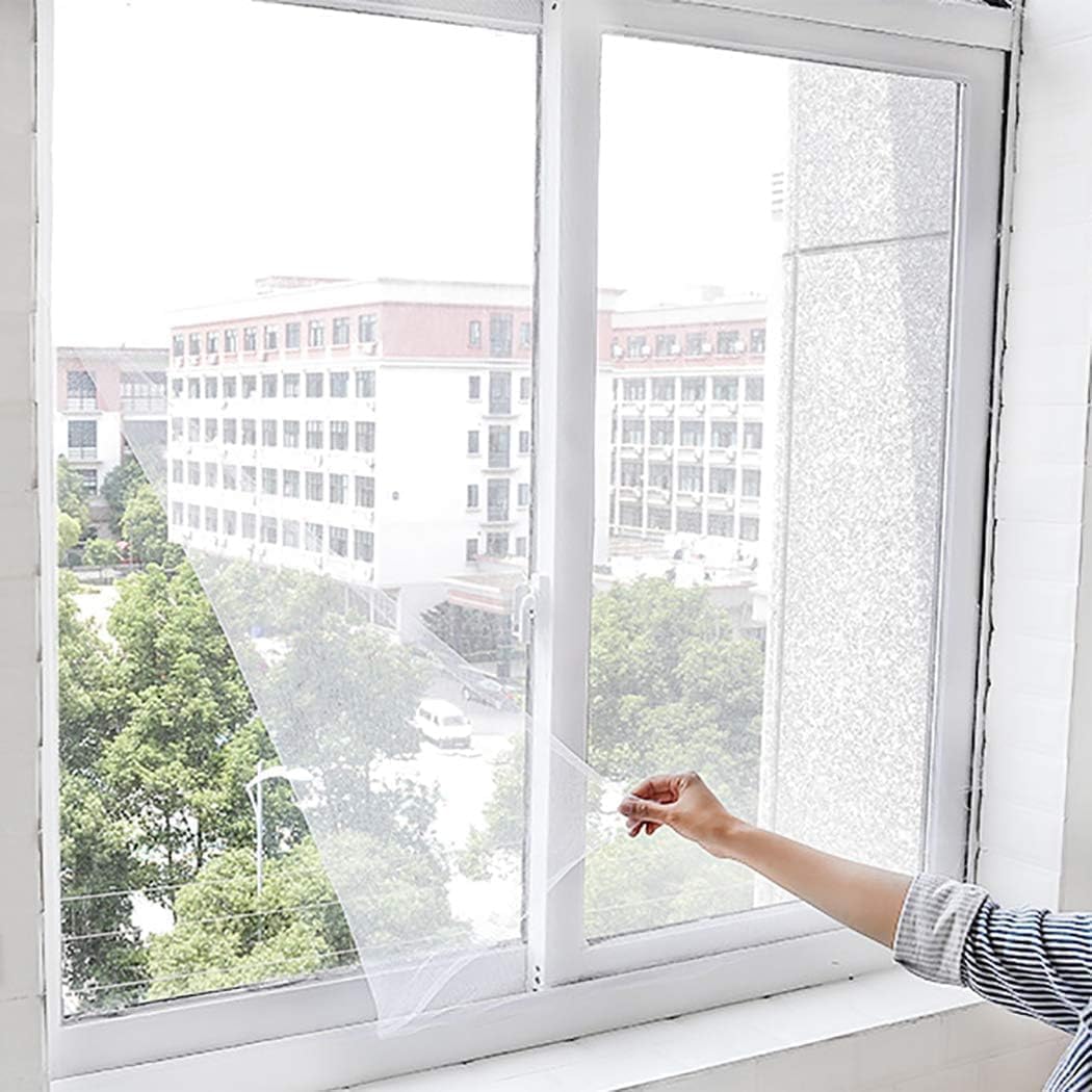 Pencere Kapı Sinekliği Beyaz Tül Sineklik, Sivrisinek Ağı, Sinek Böcek Tutucu, Aparatlı Cam Sinek Teli, Kolay Montaj (130 * 150 ÇİFT CAM)