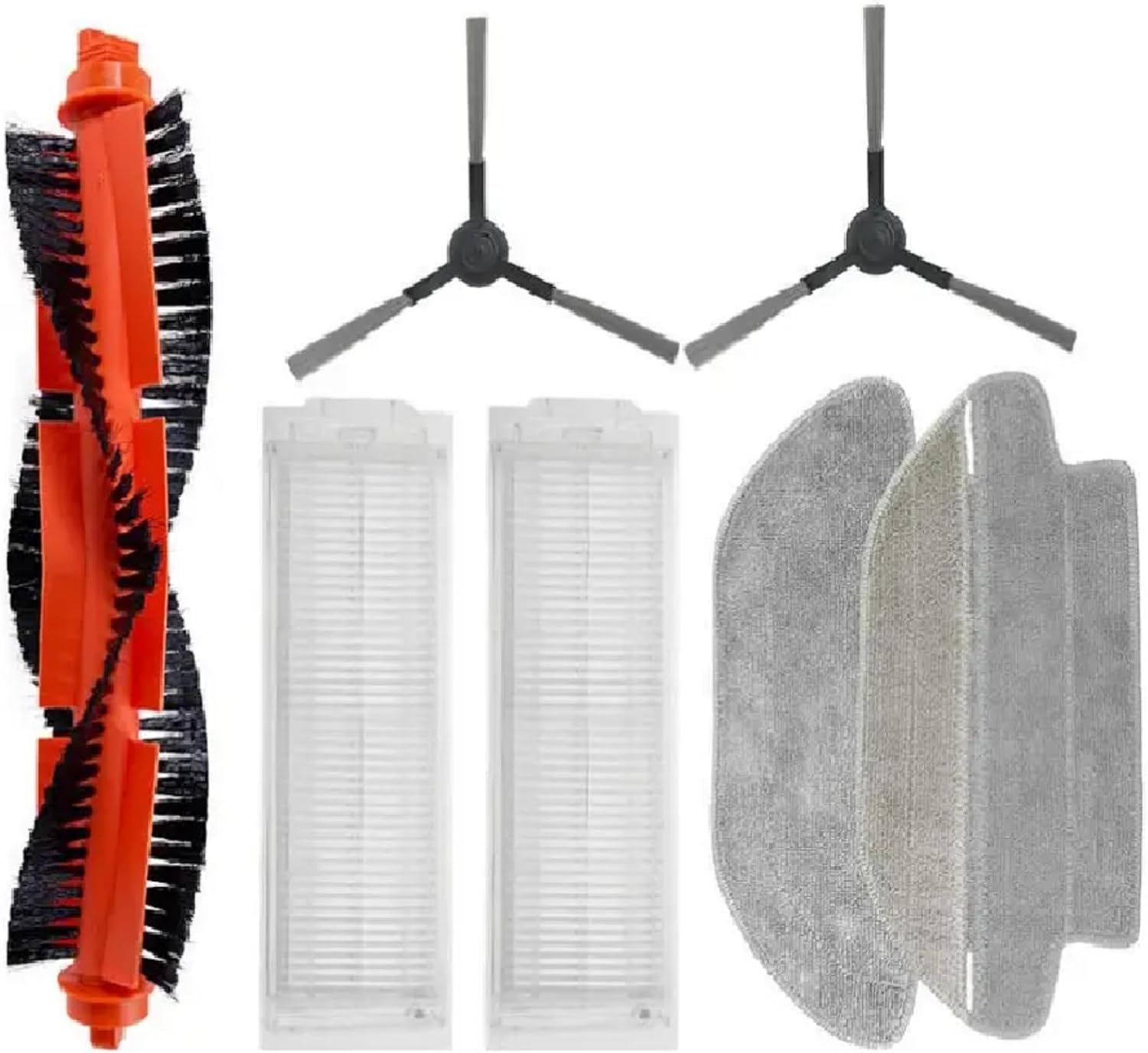Mi Vacuum Mop Pro/Vacuum Mop P Uyumlu Hepa Filtre - Mop Paspas - Ana Fırça - Yan Fırça Yenileme Yedek Parça Seti Siyah 7 Parça