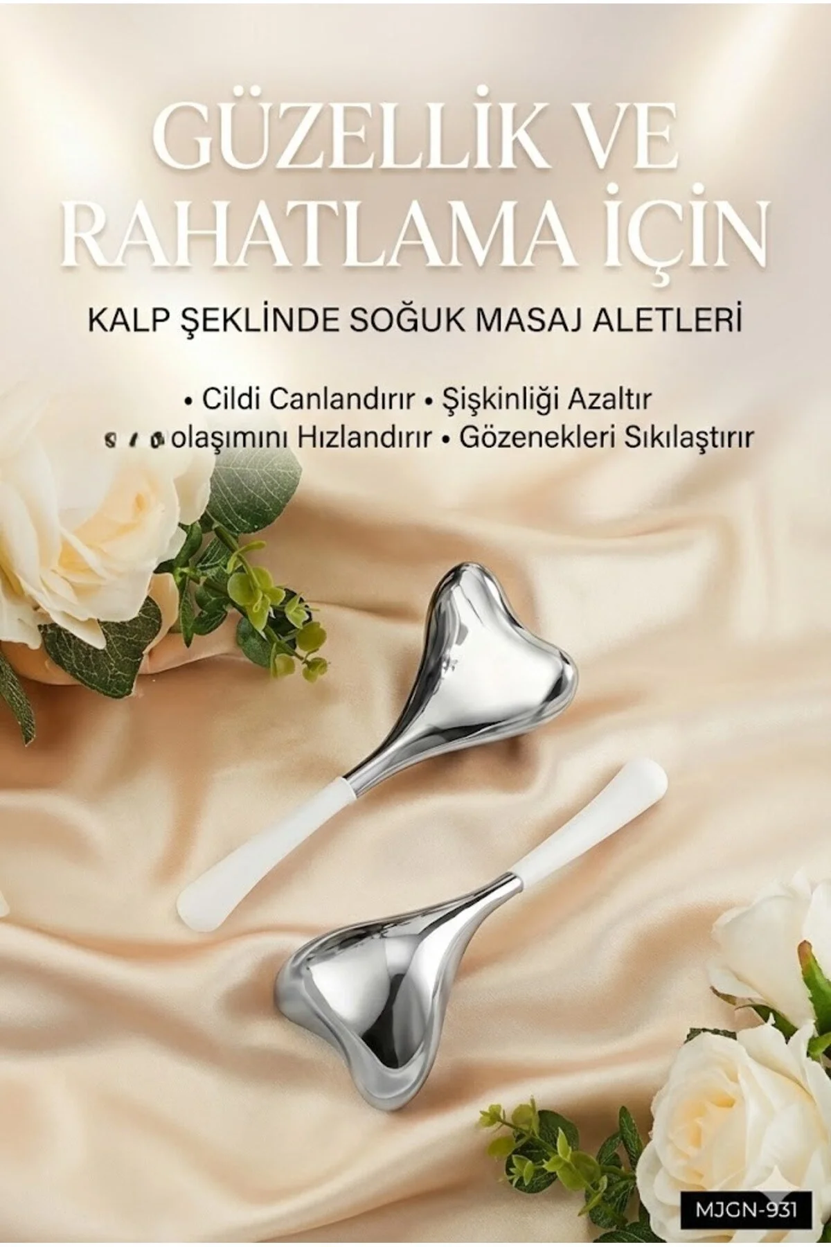 Kalp Şeklinde Soğuk Yüz Masaj Aleti - Cilt Sıkılaştırıcı ve Şişkinlik Giderici Cryo Sticks