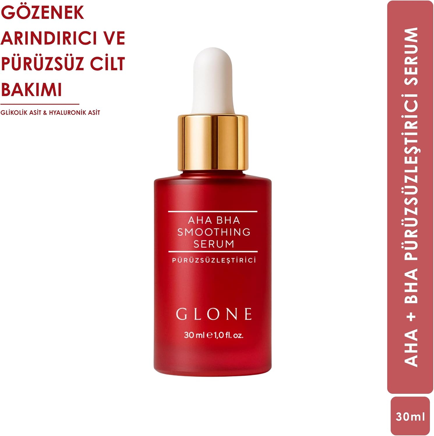 Aha Bha Pürüzsüzleştirici Serum, 30ml | Hyaluronik Acid, Glycolic Acid & Centella Asiatica İçeriği