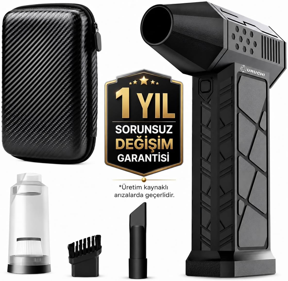 X3 2026 Şarjlı Hava Üfleyici & Vakum – Gerçek 130000 RPM, 8000mAh Batarya, 3 Kademeli Turbo Toz Üfleyici ve Çekici, Bilgisayar, Klavye, Ev, Araç ve Dış Mekan Kullanımı, Çantalı