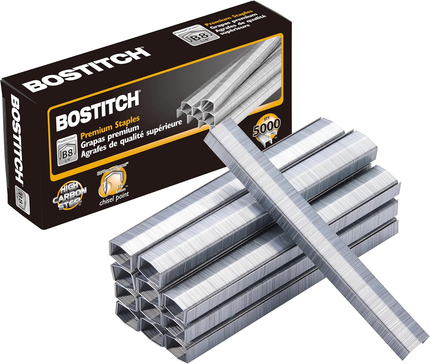 Office B8 PowerCrown 0,25 inç Zımba Ucu, 5.000 Zımba Paketi (STCRP21151/4), Gümüş